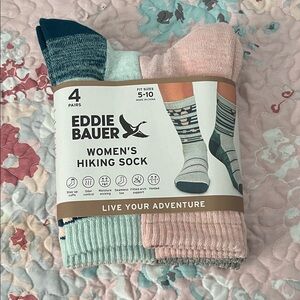 Eddie Bauer Women's Hiking Socks - Blue, Pink, and Green